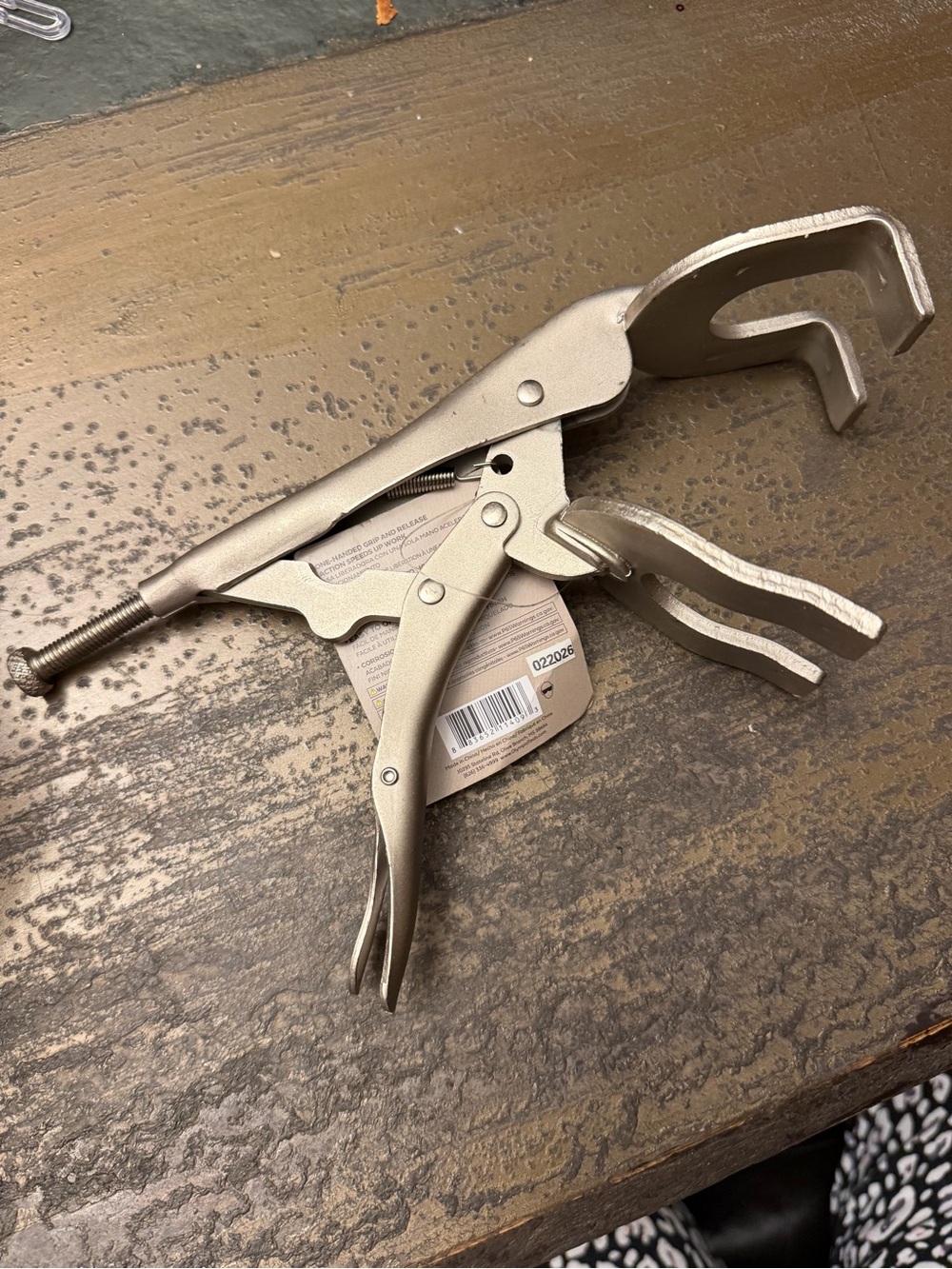 Silver Locking C-Clamp Pliers with Adjustable Jaw